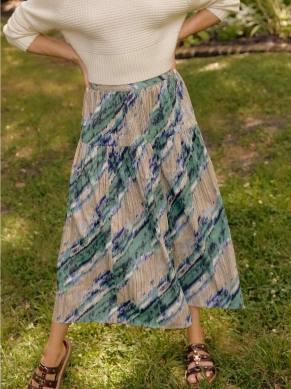 Olivia By Livro - Quinn Poplin Skirt Banding Green